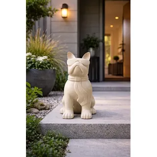FaHome Dekofigur Hunde Statue modern – Garten Terrasse Wohnzimmer Deko – Wetterfest