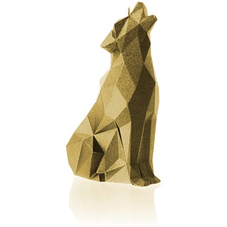 Candellana Handmade Wolf Low-Poly Kerze Geschenk- Lustig - Dekorative Kerze - Home Décor - Geschenke für Freunde - Baumwolle Docht - Brenndauer 35h - Classic Gold Kerze