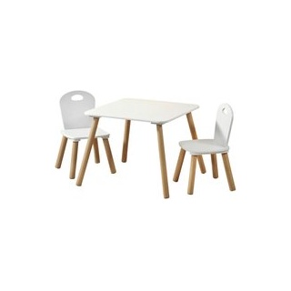 Kesper Kindertisch mit zwei Stühlen weiß Spanplatte - weiß