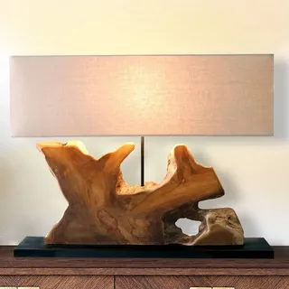 Tischleuchte Tischlampe aus Treibholz im mediterranen Stil