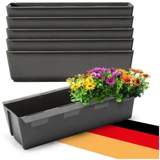 BigDean 6 Paletten Blumenkästen Einsatz mit Hängesystem 37cm anthrazit