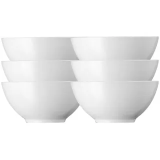 Thomas Porzellan Geschirr-Set Loft Weiss Bowl rund 16 cm Set6, Porzellan weiß