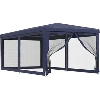 vidaXL Partyzelt 319237 3 x 6 m blau inkl. 6 Mesh-Seitenwänden