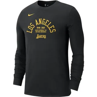 Nike, Herren, Sportshirt, Los Angeles Lakers Courtside Elements Men's NBA Long-Sleeve T-Shirt (L), Schwarz, L