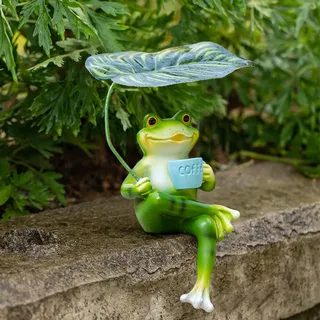 Yarteim Garten Deko Frosch Figuren, Frosch Figur Gartendeko Für Draußen Wetterfest, Teichdeko Frösche Statue aus Harz, Teichfiguren für Außen, Miniteich Brunnen Bauernhof Balkon Wohnzimmer Office