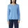 Feinstrickpullover mit Rollkanten Blau 34