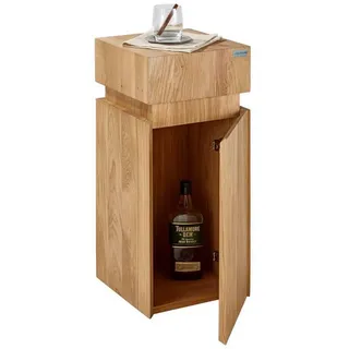 Linea Natura Beistelltisch, Eiche, Holz, Wildeiche, massiv, quadratisch, Säule, 30x65.5x30 cm, Stauraum, Holzmöbel, Holztische, Beistelltische Holz