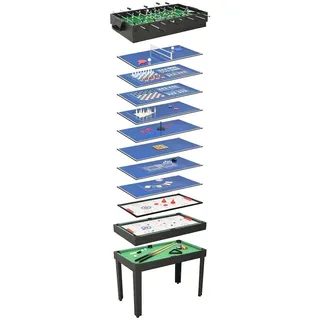vidaXL 15-in-1 Multigame-Tisch 121×61×82 cm Schwarz