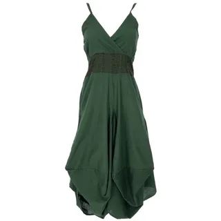 Guru-Shop Midikleid Langes Sommerkleid Hippie chic - olive/dunkle.. alternative Bekleidung grün L