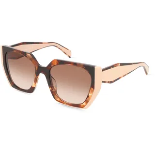 Prada PR15WS Damen-Sonnenbrille Vollrand Eckig Acetat-Gestell, braun