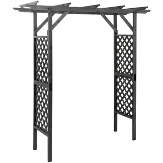 Rosenbogen aus Holz, ca. 200 x 51 x 208 cm - Grau