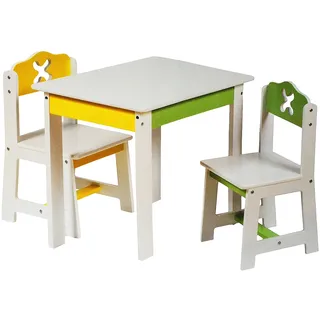 alles-meine.de GmbH 1 Stück Stuhl für Kinder - aus Holz - weiß/grün - Beistellstuhl/Kinderstuhl - für Jungen & Mädchen - Kindermöbel - Kinderzimmer für Circa 1-3 Jahr..