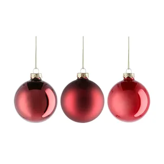 Christmas Decorations Weihnachtskugeln 16er Set - rot / Glas,Aluminium Ø: