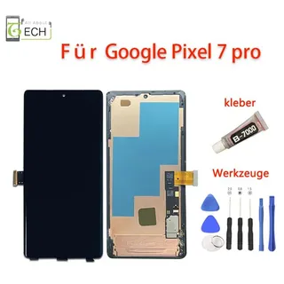 Für Google Pixel 7 Pro (OLED) LCD Display mit Rahmen Touchscreen Bildschirm - Schwarz