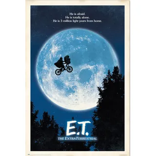 E.T. the Extra-Terrestrial - Der Außerirdische Film Movie Poster Plakat Druck - Größe 61x91,5 cm + 1 Ü-Poster der Grösse 61x91,5cm