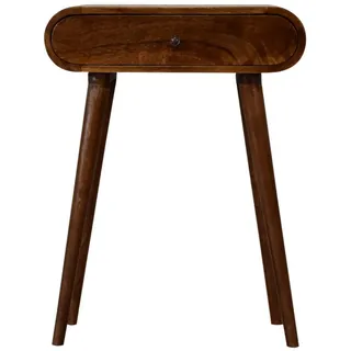 Artisan Furniture Konsolentisch, Kastanien, Holz, Echtholz,Mangoholz, Holz Optik, Oval, 60x78x30 cm, FSC 100%, Handmade in India, Wohnzimmer, Wohnzimmertische, Konsolentische