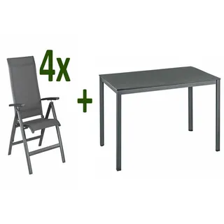 KETTLER Garten-Essgruppe KETTALUX-PLUS/Legato Curve grau
