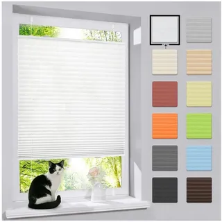 LuxusKollektion Plissee jalousien fenster ohne bohre klemmfix Faltrollo 110x120cm weiß