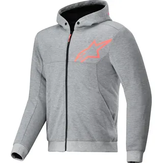 Alpinestars Chrome V2 Sport Motorrad Zip Hoodie Grau/Rot 3XL
