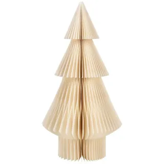Logbuch-Verlag Dekofigur Papier Weihnachtsbaum weiß creme Weihnachtsdekoration 30 x 15 cm