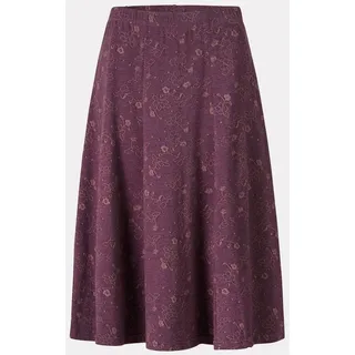 Himalaya Clothing Jerseyrock Rock Damen mit floralem Jacquardmuster - Jerseyrock aus Bio-Baumwolle Leicht ausgestellter Damen Midirock weich fallend lila S
