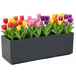 ONDIS24 Pflanzkübel Blumenkübel Pflanzkasten Caro 90 Blumentopf rollbar 42L, mit 6 Rollen, UV-beständig & frostsicher, 100 % recycelter Kunststoff schwarz