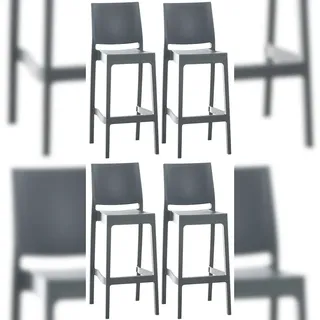 deluke Barhocker MIAMI 2er Set Dunkelgrau