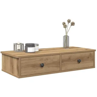 vidaXL Wandregal mit Schubladen 80 x 31 x 17 cm Braun