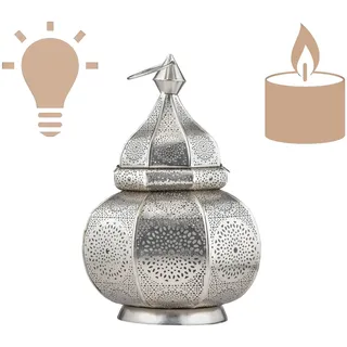 Orientalische Laterne Leuchte Tischlampe Lamisa Silber