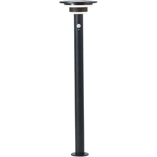 Brilliant Außenstandleuchte Edelstahl 85 cm 3 W inkl. Bewegungsmelder schwarz