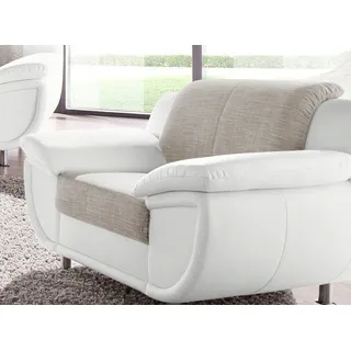 TRENDMANUFAKTUR Sessel Rondo III 121 cm, Loungesessel, wahlweise mit komfortablem Federkern, mit extra breiten Armlehnen weiß