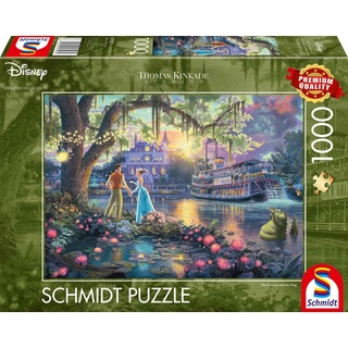 Schmidt Spiele Puzzle 1000 Teile Puzzle Thomas Kinkade Disney The Princess Frog 57527, Puzzleteile