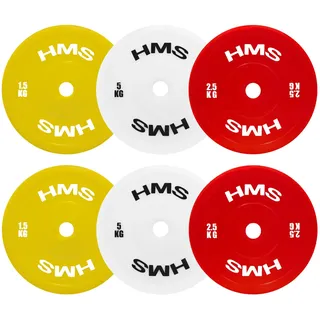 HMS Olympisches Teller-Set TPP PE 2 x 1,5 - 5 kg (18 kg) gelb