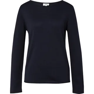 Feinstrickpullover mit Rollkanten - blau - 48