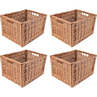 Creative Home Weidenkorb Aufbewahrungskorb handgeflochten 40 x 30 x 24 cm braun