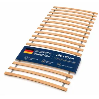 BURI Home Rollrost 90x200 cm – Lattenrost Holz Rollrost Bettrost mit 17 Federleisten aus Birkenholz, Bettrost für alle Matratzen, Roll-Lattenros...