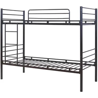 [en.casa] Etagenbett Bevapis 90 x 200 cm Metall schwarz