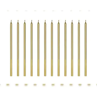Partydeco Geburtstagskerzen 14 cm 12 St. gold