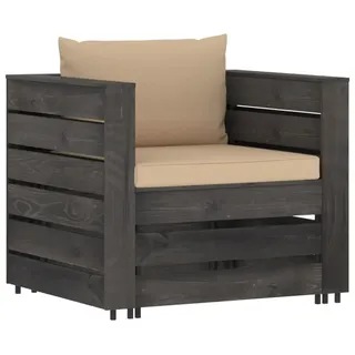 vidaXL Garten-Lounge-Set 2-tlg. grau