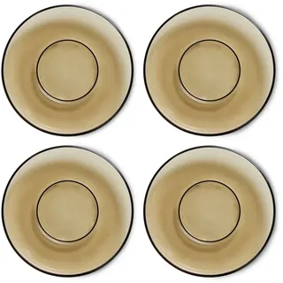 HKliving - 70's Untertassen, mud brown (4er-Set)