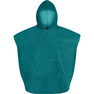 normani Kinder Badeponcho - Badehandtuch für Kleinkinder aus Baumwolle mit Kapuze - Badetuch Bademantel Farbe Blau Größe 70 cm x 75 cm