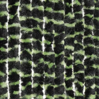 Moritz Flauschvorhang aus Chenille 90 x 220 cm grün schwarz gestreift Türvorhang als Fliegenschutz Insektenschutz für Camping Wohnwagen