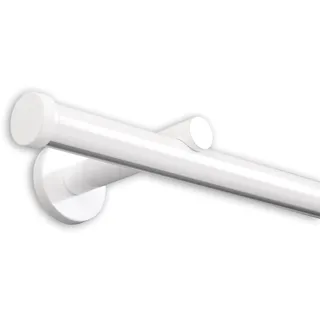 deco-raum Vorhangstange Innenlauf Kappe 1-läufig Ø 20 mm 330 cm Weiß