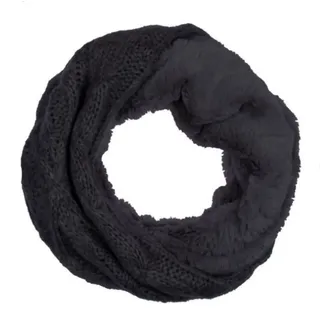 VewoTex Schal Winter Damen Loop Schal » Loopschal mit Wendemöglichkeit, (Einzelner Schal, 1-St. Einzelner Schal), » Strickschal mit Fell » Damenschal warm und flauschig grau