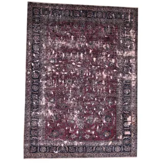 Borento Teppich Perserteppich Vintage 270 x 197 cm, rechteckig, Handgeknüpft blau