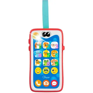 Chicco Smiley Smartphone, zweisprachig, Spanisch/Englisch, für Kinder, sprechendes und interaktives Spielzeug, Touchscreen, mit Lichtern und Geräuschen, Band für Kinderwagen und Kindersitz, von 6