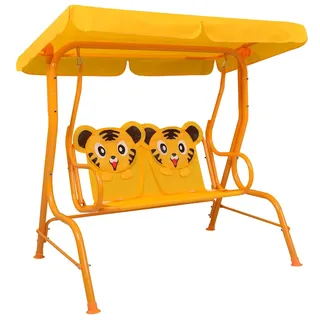 Vidaxl - Kinder-hollywoodschaukel Gelb 115 X 75 X 110 Cm Stoff