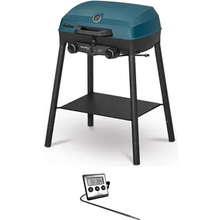 Enders® Gasgrill Explorer II Pro Campinggrill & Tischgrill, 2 Edelstahlbrenner 4,4 kW, Grillfläche 1.568 cm2, klappbar, für Gasflasche & Schraubkartusche, inkl. Fleischthermometer