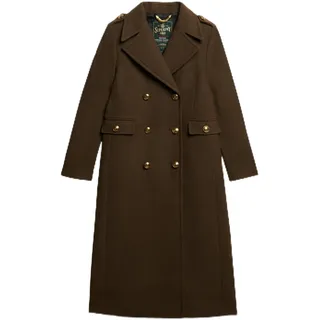 Superdry Zweireihiger Mantel aus Wollmischung Grün 44
