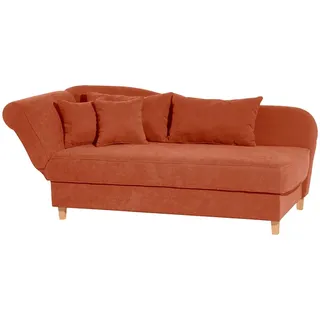 Max Winzer Recamiere mit Armteil links klappbar Selma - Velourstoff terracotta - Maße: 190 / 210 x 88 x 82 cm - Orange